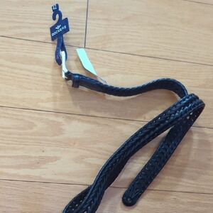 NWT Leather Dockers Black Braided Belt for Men